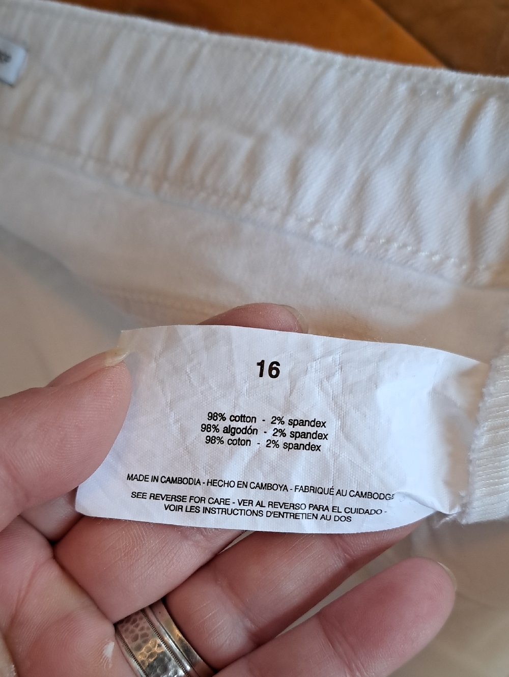 NWT Nine West Women’s White Slim Fit Straight Crop Jeans Size 16 - Picture 5 of 7